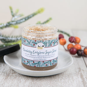 Cranberry and Evergreen ~ Bath Blessing Exfoliating Body Buffing and Hydrating Essential Oil Moisturizer Scrub for Daily Body Care